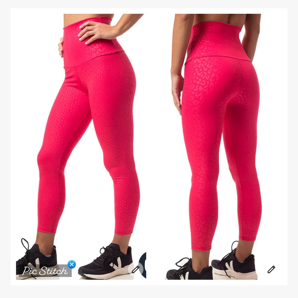 Emily Hsu Designs Red/Pink Leopard Leggings